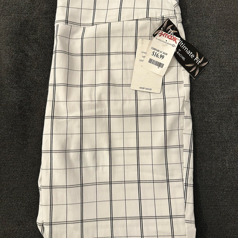 White and Black Checkered Pants